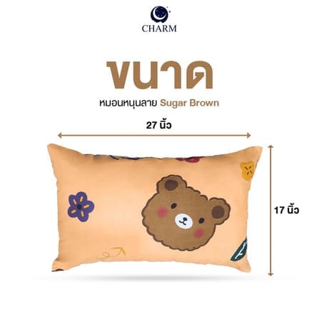 หมอนลายการ์ตูน CHARM ขนาด 17X27 นิ้ว – ลาย SUGAR BEAR_3